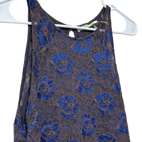 Urban Outfitters KIMCHI BLUE Floral Lace Mini Dress Keyhole 90's Size‎ Large New - Picture 3 of 5